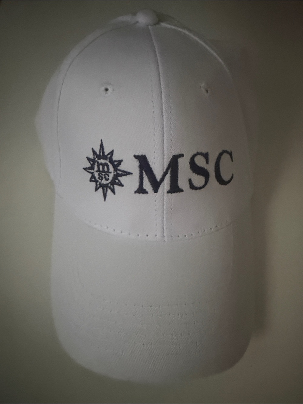 MSC Embroidered White Baseball Cap